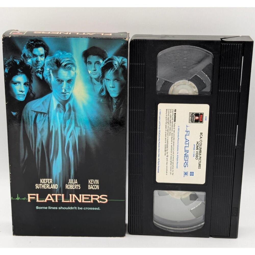 Flatliners (1990) VHS - Kevin Bacon Kiefer Sutherland Oliver Platt - WORKS!